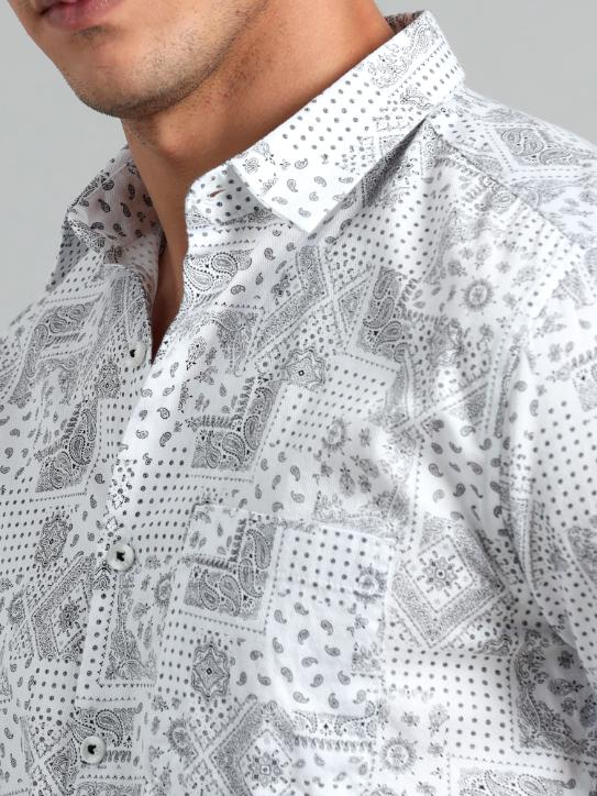 Paisley White Print Shirt