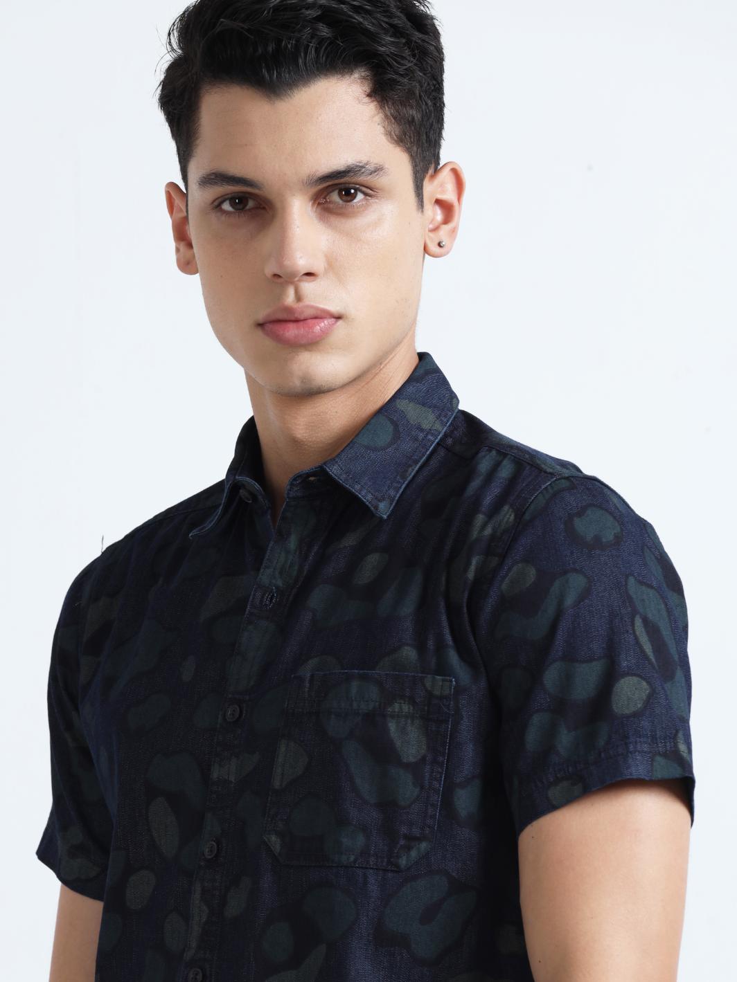 Puddle Patterned Denim Shirt