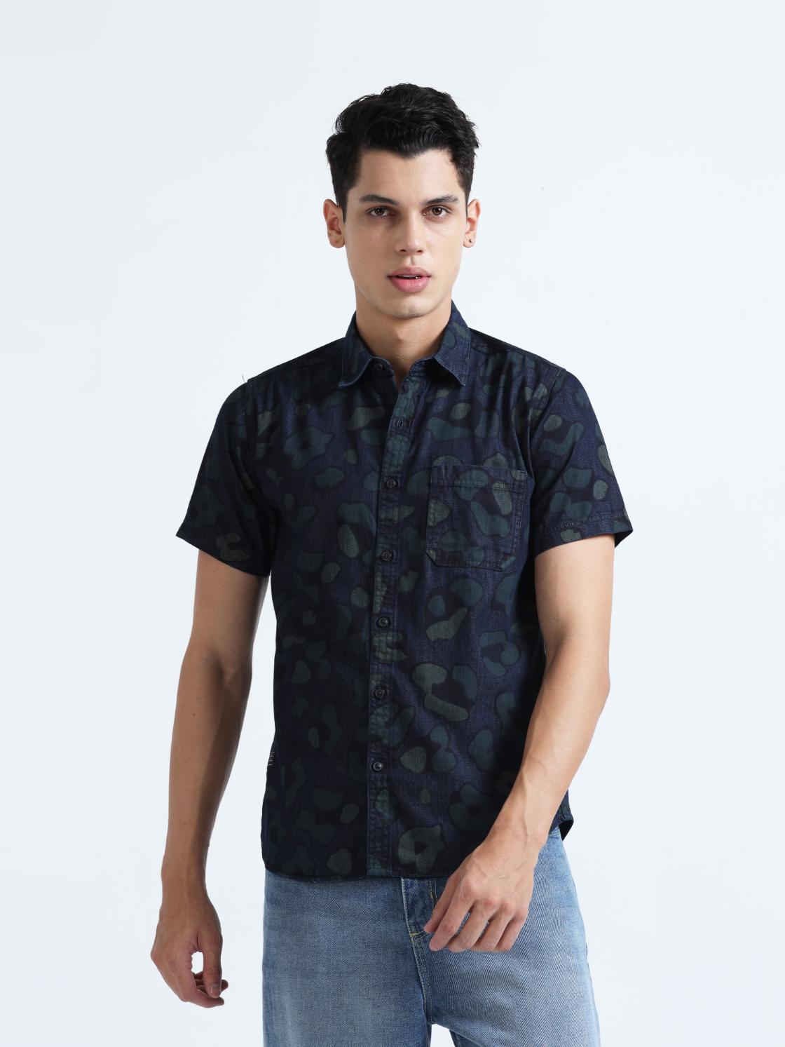 Puddle Patterned Denim Shirt