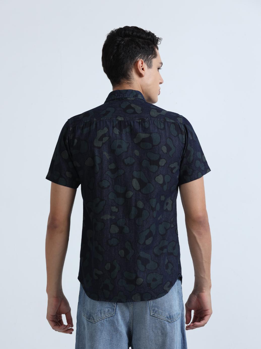 Puddle Patterned Denim Shirt