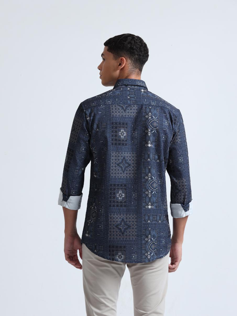 Mosaic Art Blue Shirt