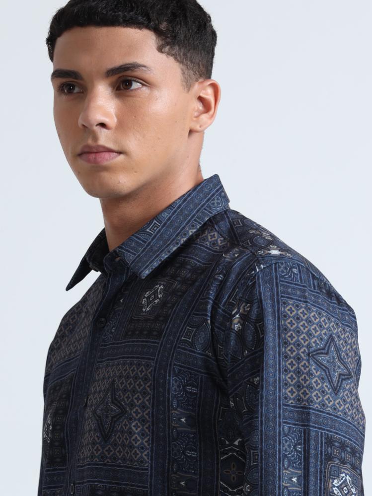 Mosaic Art Blue Shirt