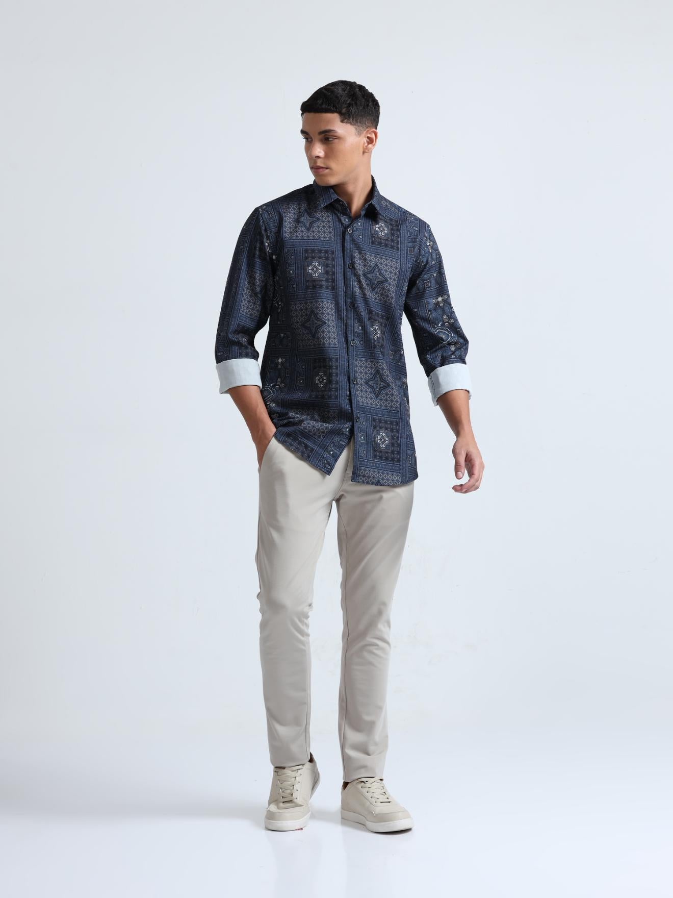 Mosaic Art Blue Shirt
